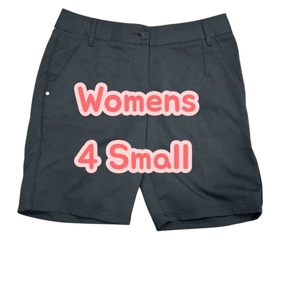 Women's Puma 4 Small Golf Shorts Black Bermuda Chino Khakis Stretch Active - Picture 3 of 10